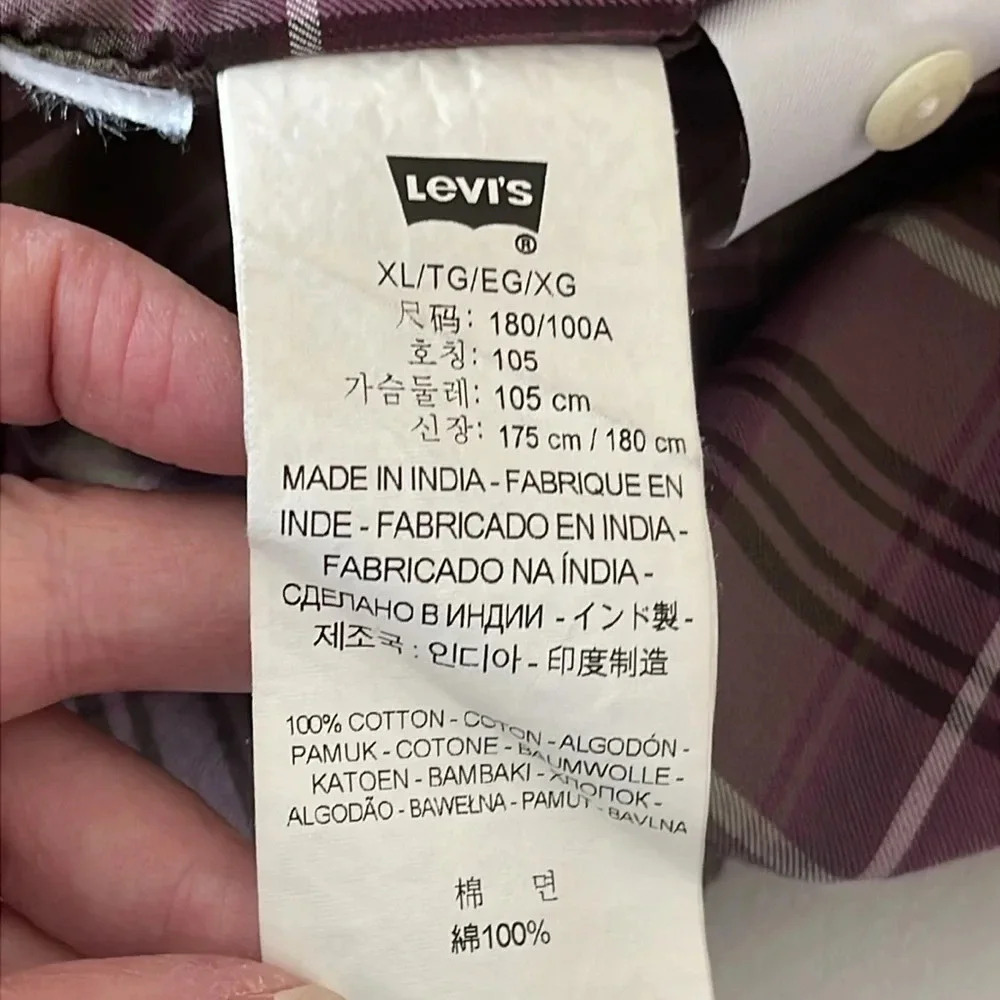 Levi’s Button Up Shirt Plaid Men’s Size XL - Picture 5 of 6